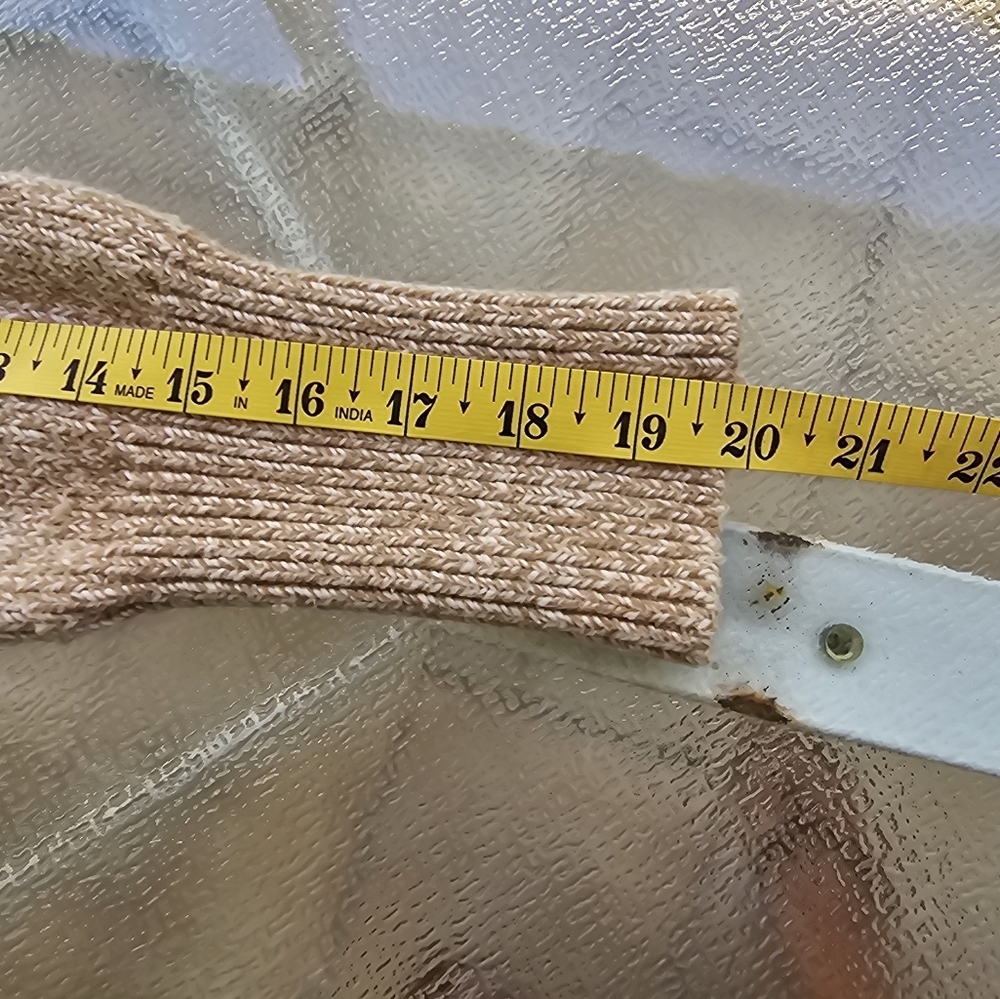 LOFT Neutral Half Zip Sweater Small Cozy Knit Minimalist Beige Ribbed Collar - Picture 11 of 12